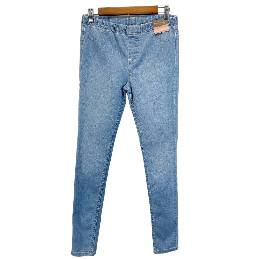 Roebuck & Co Girls Size 16 Jegging Jeans‎ Light Wash Denim Pull On Stretchy
